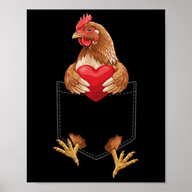 Poster Frango No Bolso Design De Amante De Animais De Faz (Frente)