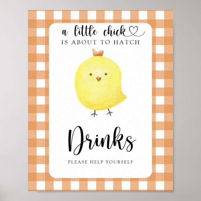 Poster Frango pequeno - Bebidas à vontade (Frente)