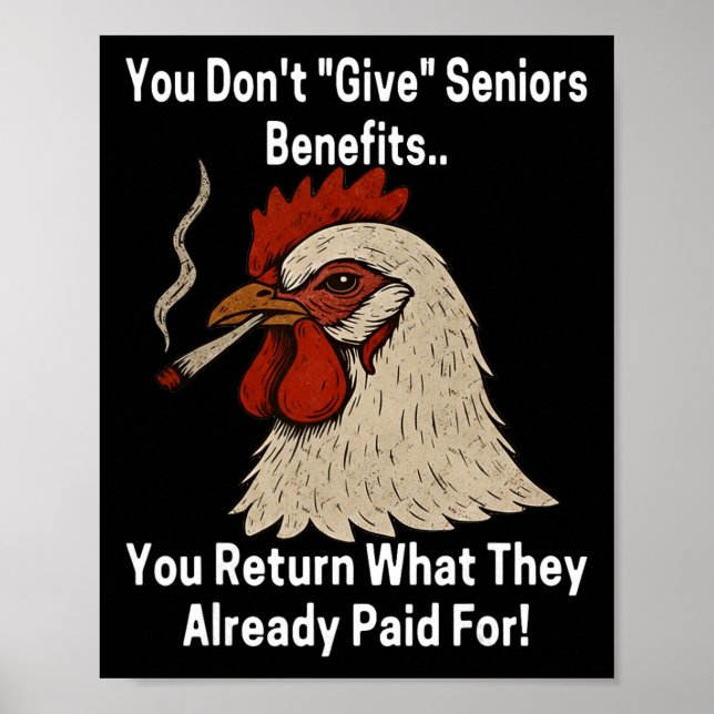 Poster Frango que você não dá benefícios aos idosos você  (Frente)
