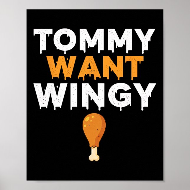 Poster Frango Tommy Quer Asa, Humor de Frango Engraçado (Frente)
