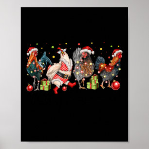 Poster Frangos de Natal de feliz Engraçados Mo de Frango 