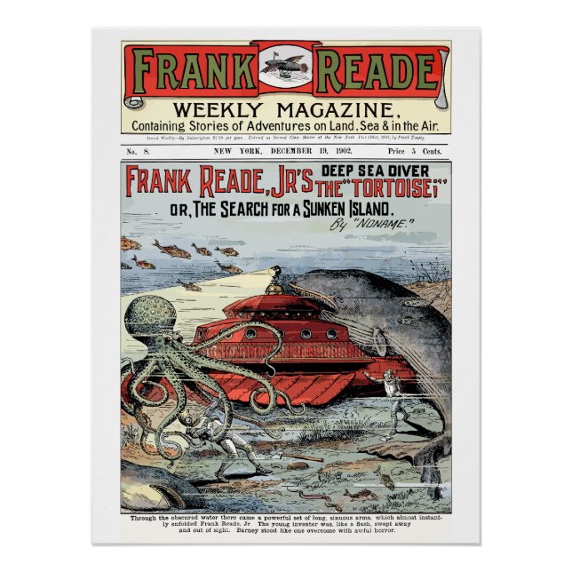 Póster Frank Read Jr Futurist Sci-Fi, Edição 1-8, 1902 (Frente)