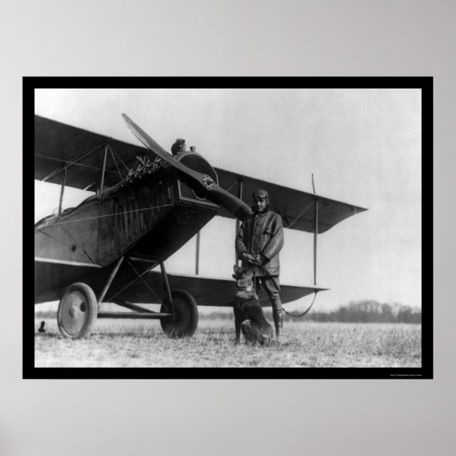 Poster Frank Stanton com um Gato no seu Avião 1922 (Frente)