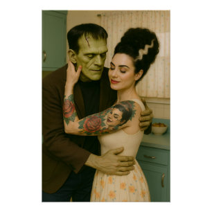 Póster Frankenstein e Bride MCM Art