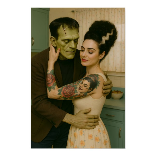Póster Frankenstein e Bride MCM Art (Frente)