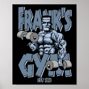 Poster Frankenstein Gym Funny Bodybuilding Malhação Worko