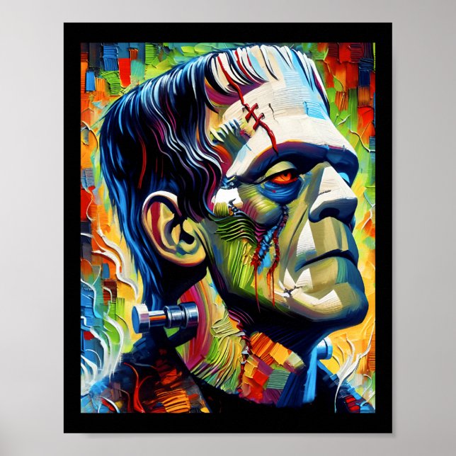 Poster Frankenstein Monster E Bride Halloween Matching (Frente)