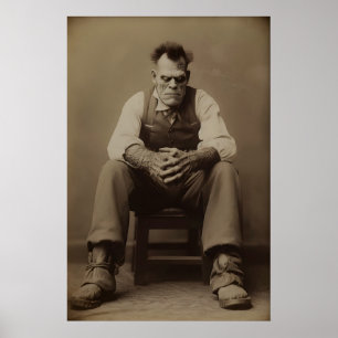 Poster Frankenstein no Estúdio Pôster de Arte Gótica Vint