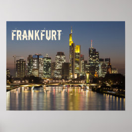 Poster Frankfurt Skyline Alemanha Presente Vintage Souven