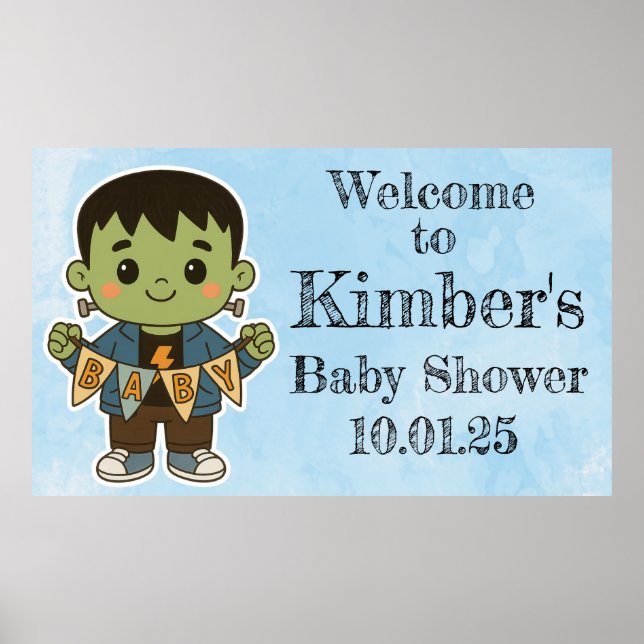 Poster Frankie’s Baby Shower Welcome Sign – Cute Sign (Frente)