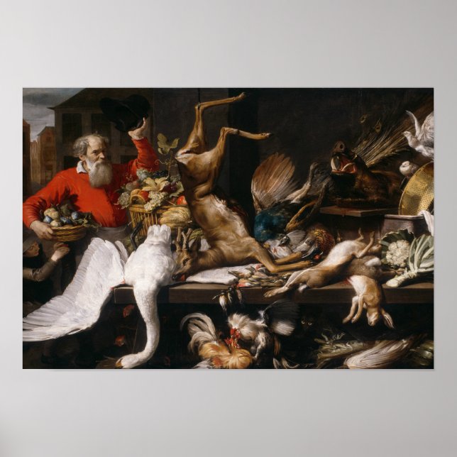 Poster Frans Snyders - "A Vida Estática com Jogo de Morto (Frente)