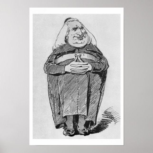 Póster Franz Liszt (1811-86) como abade, caricatura de B (Frente)