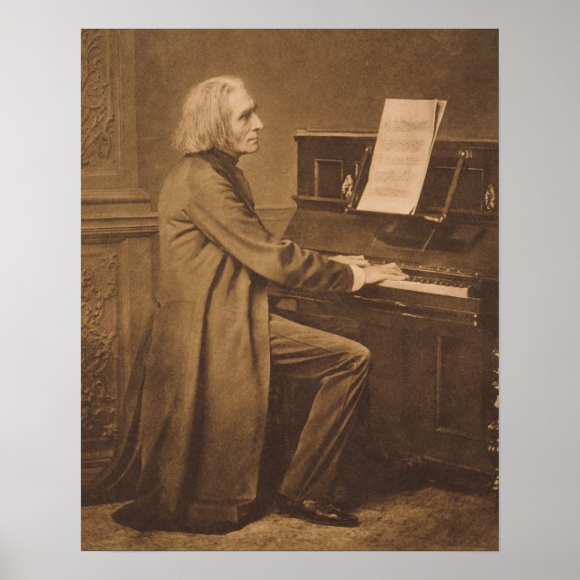 Póster Franz Liszt no Piano (Frente)