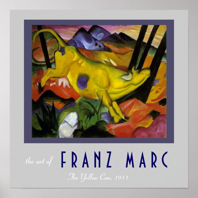 Póster Franz Marc - A Vaca Amarela - Arte Expressionista (Frente)