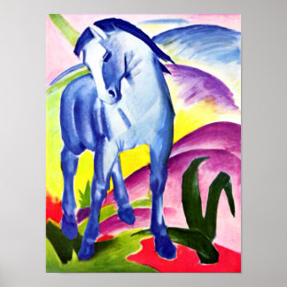 Póster Franz Marc - Cavalo Azul I