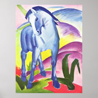 Poster Franz Marc - Cavalo Azul I 1911 Equino Equestre