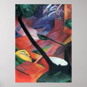 Póster Franz Marc - cervo na floresta II