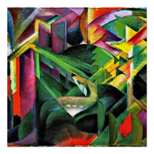Póster Franz Marc - Deer em um Jardim do Mosteiro,