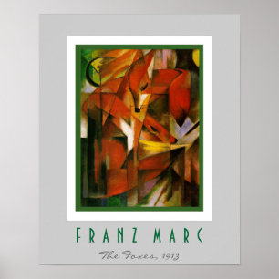 Póster Franz Marc - expressionista alemão - as raposas
