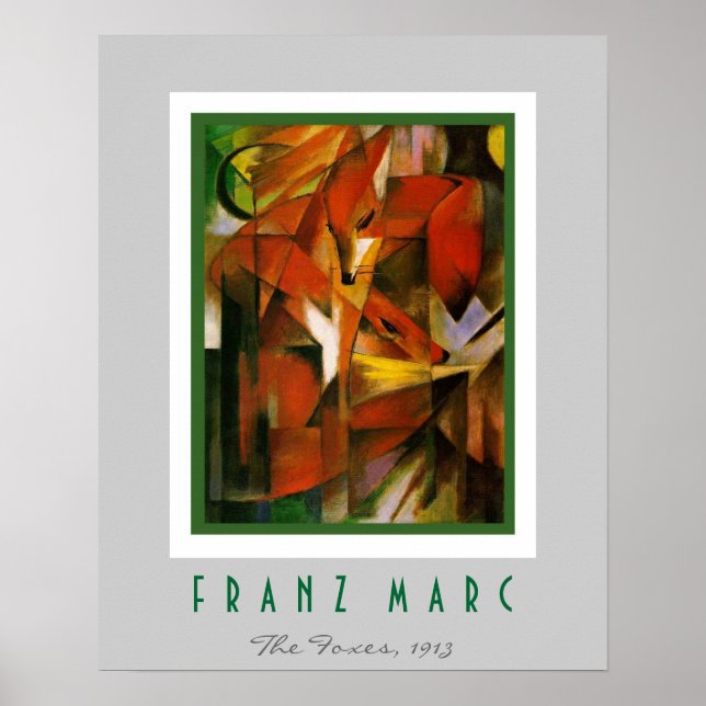 Póster Franz Marc - Expressionista Alemão - As Raposas (Frente)