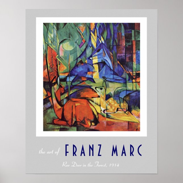 Póster Franz Marc - Expressionista Alemão - Roe Deer (Frente)