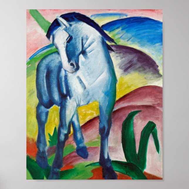 Poster Franz Marc Famous Painting Blue Horse (1911) (Frente)