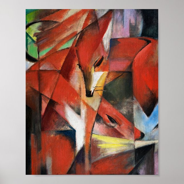 Poster Franz Marc Famous Pintando As Raposas (Frente)