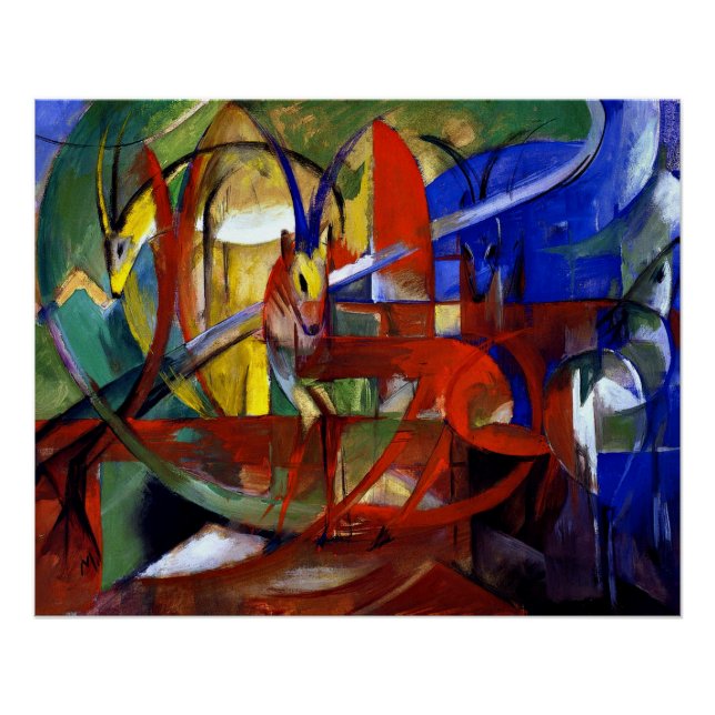 Póster Franz Marc - Gazelles (Frente)