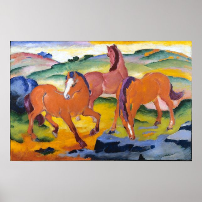 Poster Franz Marc Grazing Horses (Frente)