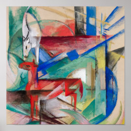 Poster Franz Marc Landscape com Animais Famosos Painting