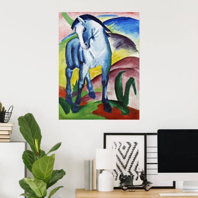 Poster Franz Marc Moderno Cavalo Azul I Arte Expressionis (Escritório em casa)