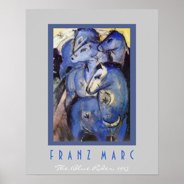 Póster Franz Marc - O Cavaleiro Azul - Cavalos (Frente)