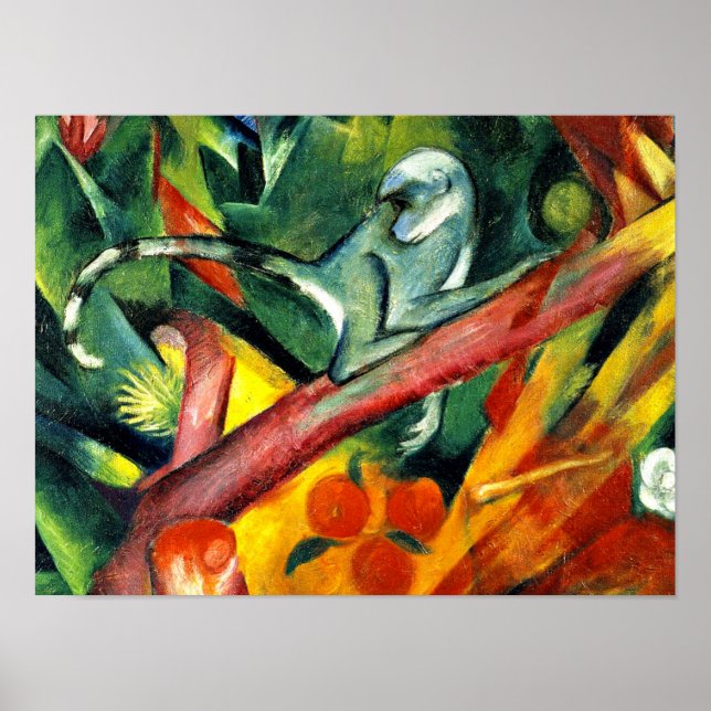 Póster Franz Marc - O Pequeno Macaco (Frente)