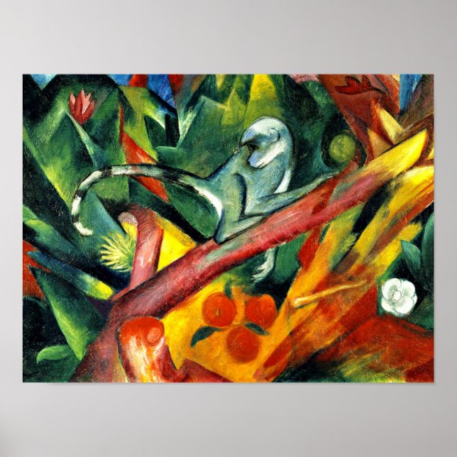Poster Franz Marc - O Pequeno Macaco (Frente)