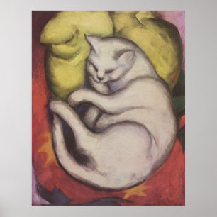 Póster Franz Marc - Tomcat com o gato 1912 amarelo do