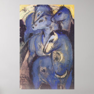 Póster Franz Marc - torre do Equestrian azul dos cavalos