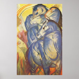 Poster Franz Marc - torre do Equestrian azul dos cavalos