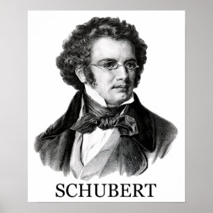 Póster Franz Schubert, preto