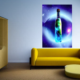 Poster Frasco de dentro de galáxia no espaço AI Art Pos