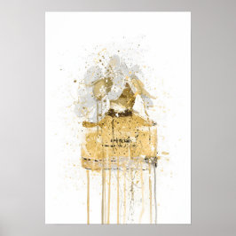 Poster Frasco de Fragrância de Presente de Natal 'Amarelo