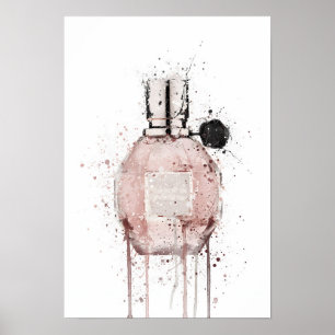 Poster Frasco de Fragrância de Presente de Natal 'Pink Ma