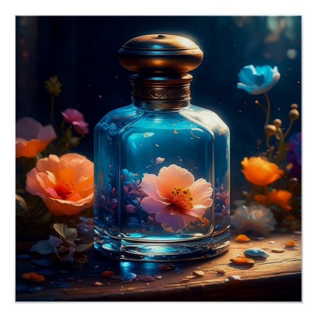 Póster Frasco de Perfume Floral (Frente)