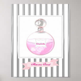 Póster Frasco de Perfume Rosa bonito Personalizado
