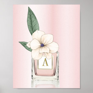 Poster Frasco de Perfume Rosa Magnésia Monograma
