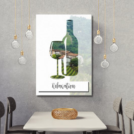 Poster Frasco de Vinho Vermelho com Relaxação de Foto e T