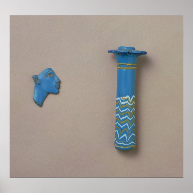 Póster Frasco kohl com coluna de palma e fragmento de cam (Frente)