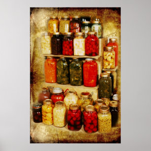 Póster Frascos da comida casa-enlatada