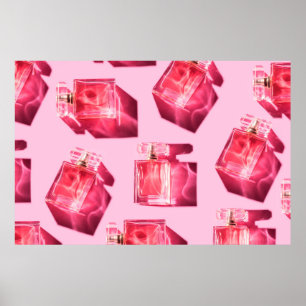 Poster Frascos de padrão de perfume feminino
