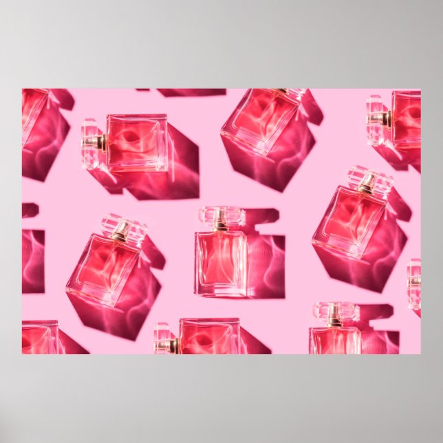 Poster Frascos de padrão de perfume feminino (Frente)