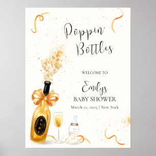 Poster Frascos de Poppin Dourados Chá de fraldas de Champ